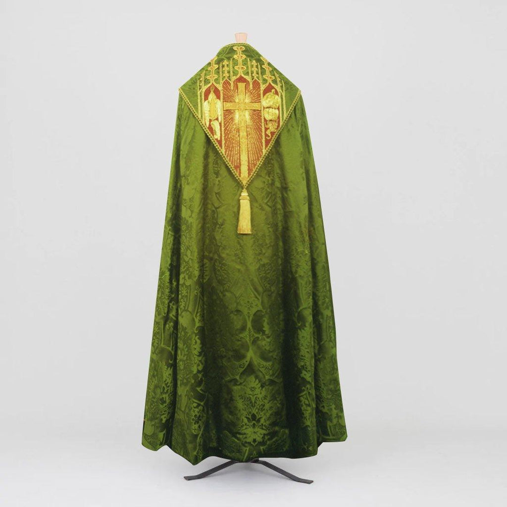 Archive Cope in Green Gothic Silk - Watts & Co.