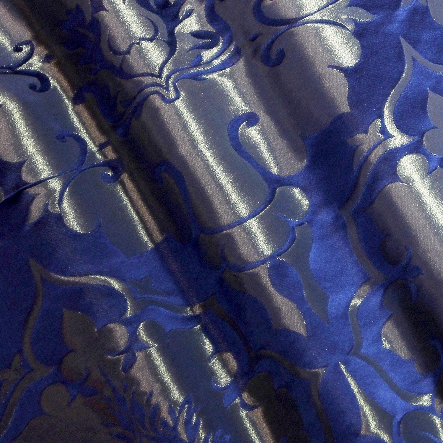 Bellini Silk Damask - Blue & Gilt - Watts & Co. (international)