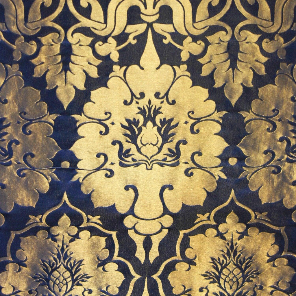 Bellini Silk Damask - Blue & Gilt - Watts & Co. (international)