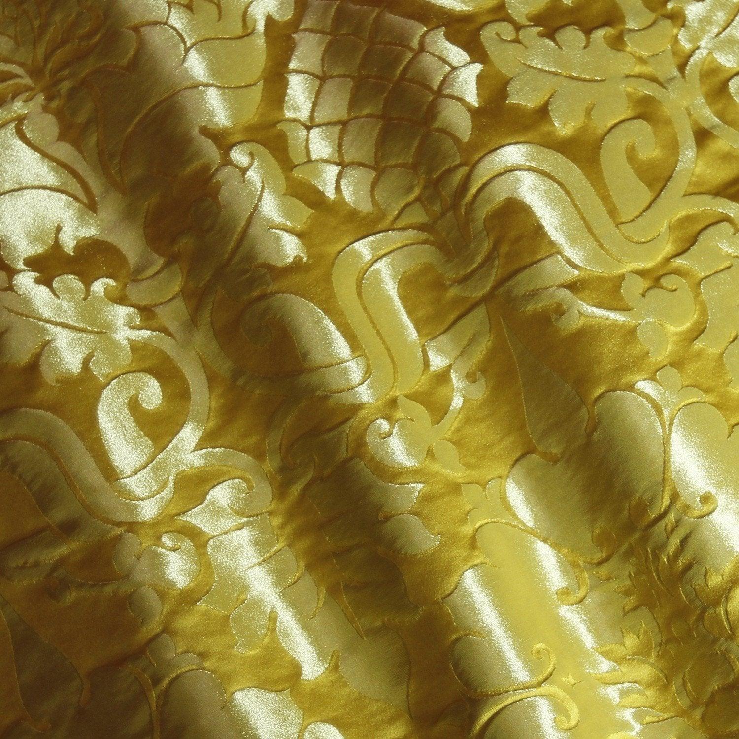 Bellini Silk Damask - Imperial Yellow & Gilt - Watts & Co. (international)
