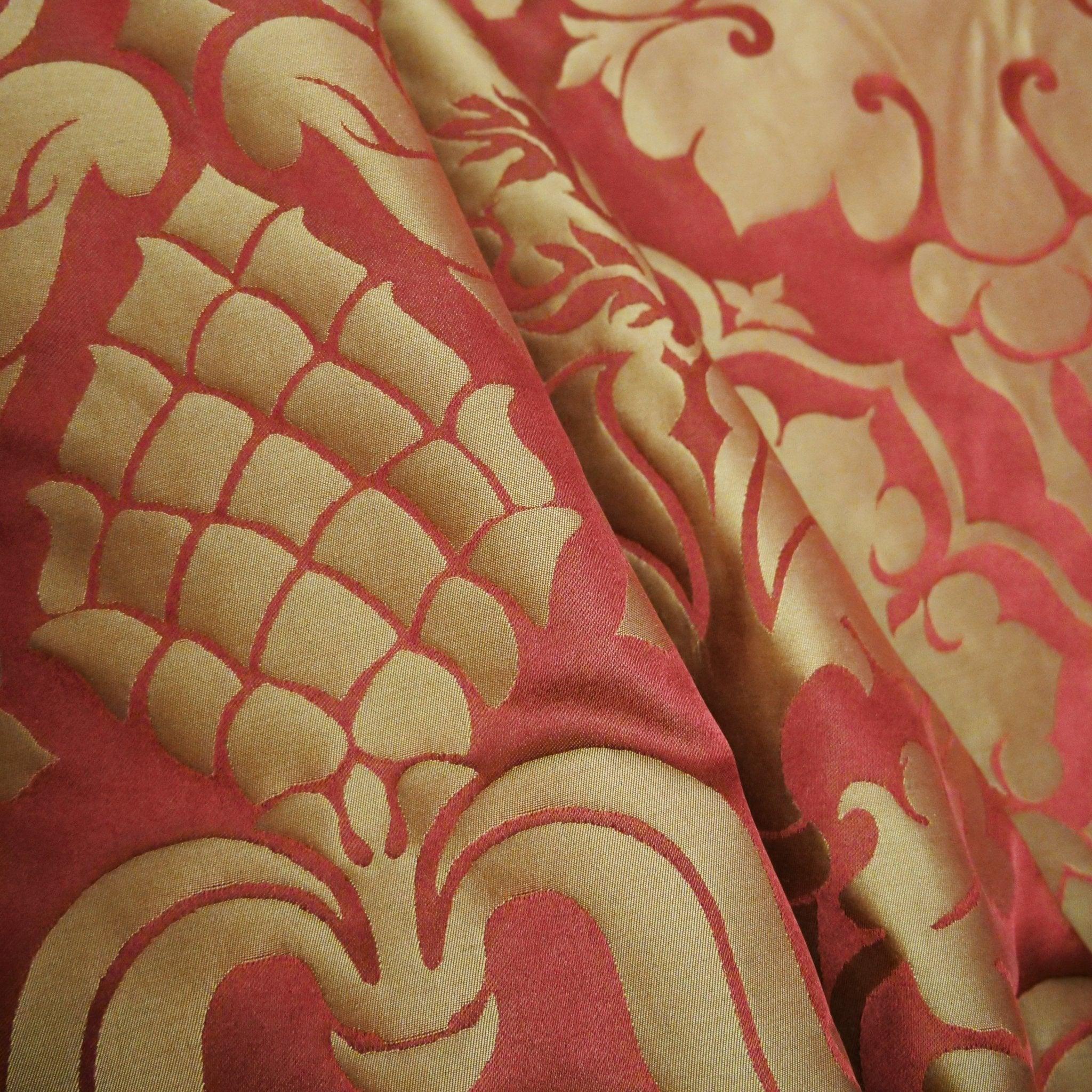 Bellini Silk Damask - Sarum Red & Gold - Watts & Co.