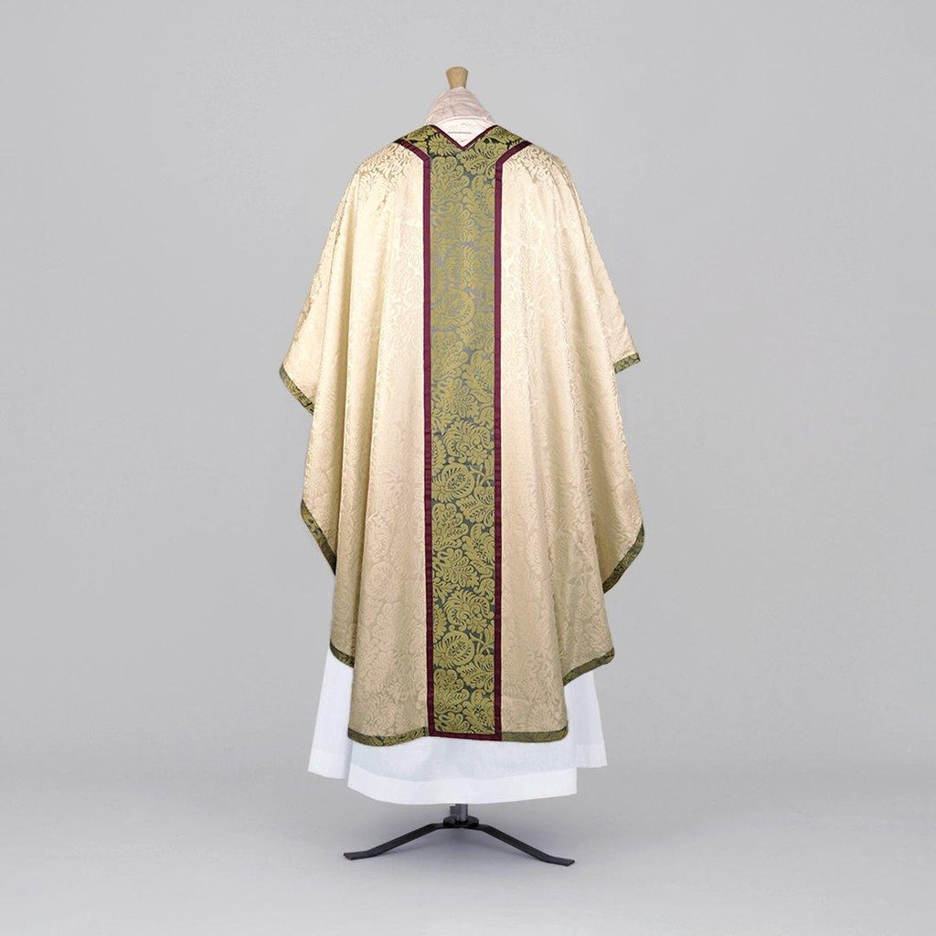 Borromean Chasuble in Cream 'Holbein' with Canterbury Blue/Gold 'Holbein' Orphreys - Watts & Co.