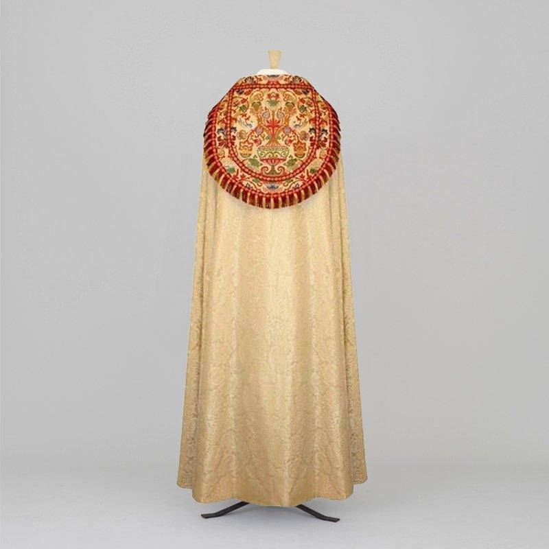 Cathedral Cope in Cream/Gold Holbein with Red Aragon Orphreys - Watts & Co.