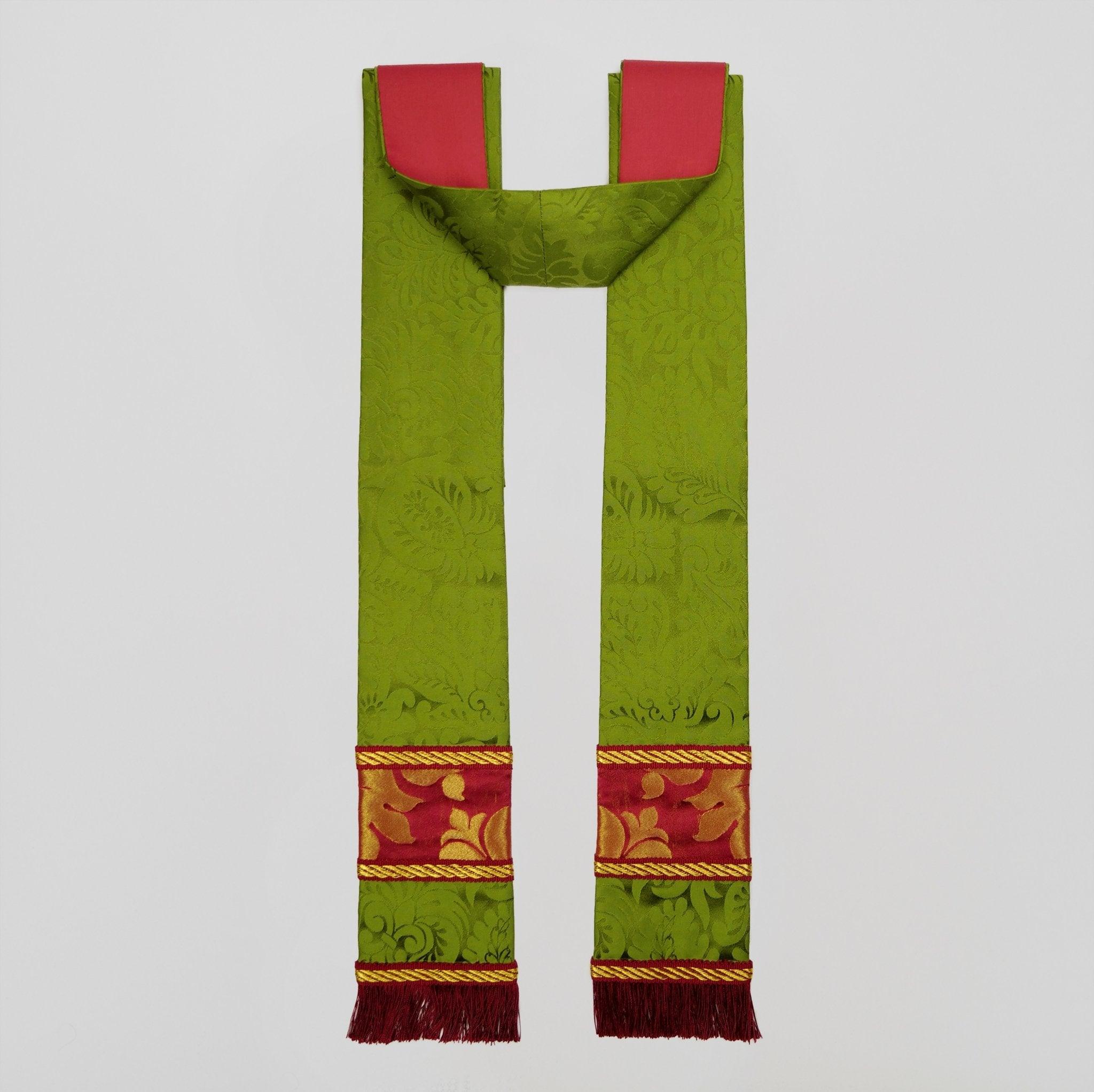 Classic Chasuble in Green 'Holbein' with Comper Rose/Gilt 'Bellini' Orphrey - Watts & Co.