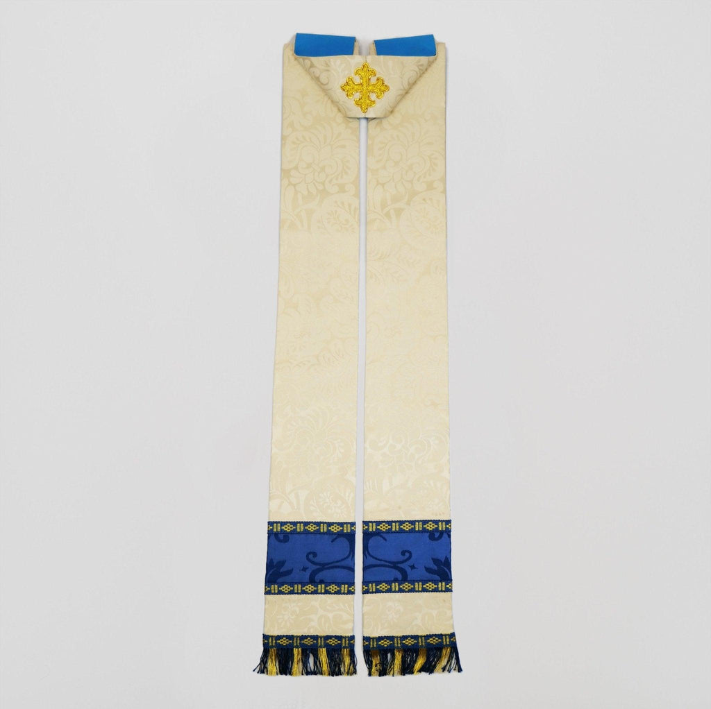 Classic Chasuble & Stole in Cream 'Holbein' with Maria Regina motif Embroidery - Watts & Co.