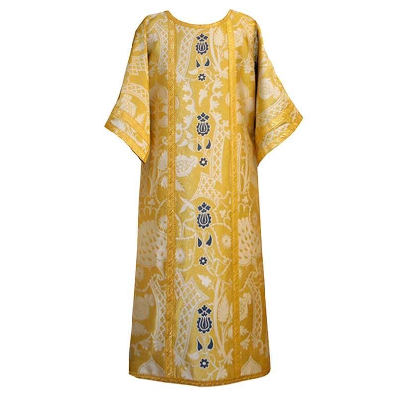 Classic Dalmatic in White/Gold/Blue Comper Strawberry with Gold Outline Orphreys - Watts & Co. (international)