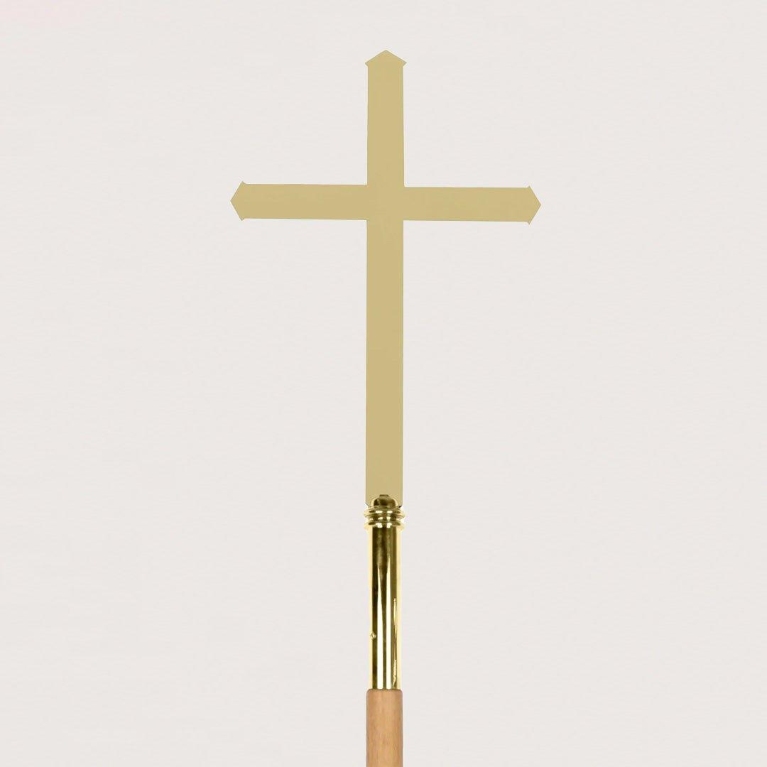 Classic Processional Cross in Silver Plate or Polished Brass – Watts & Co.