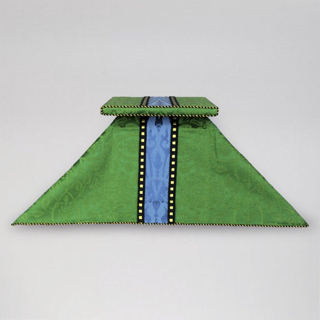 Classic style, Green Glastonbury Chasuble with blue orphreys - Watts & Co.