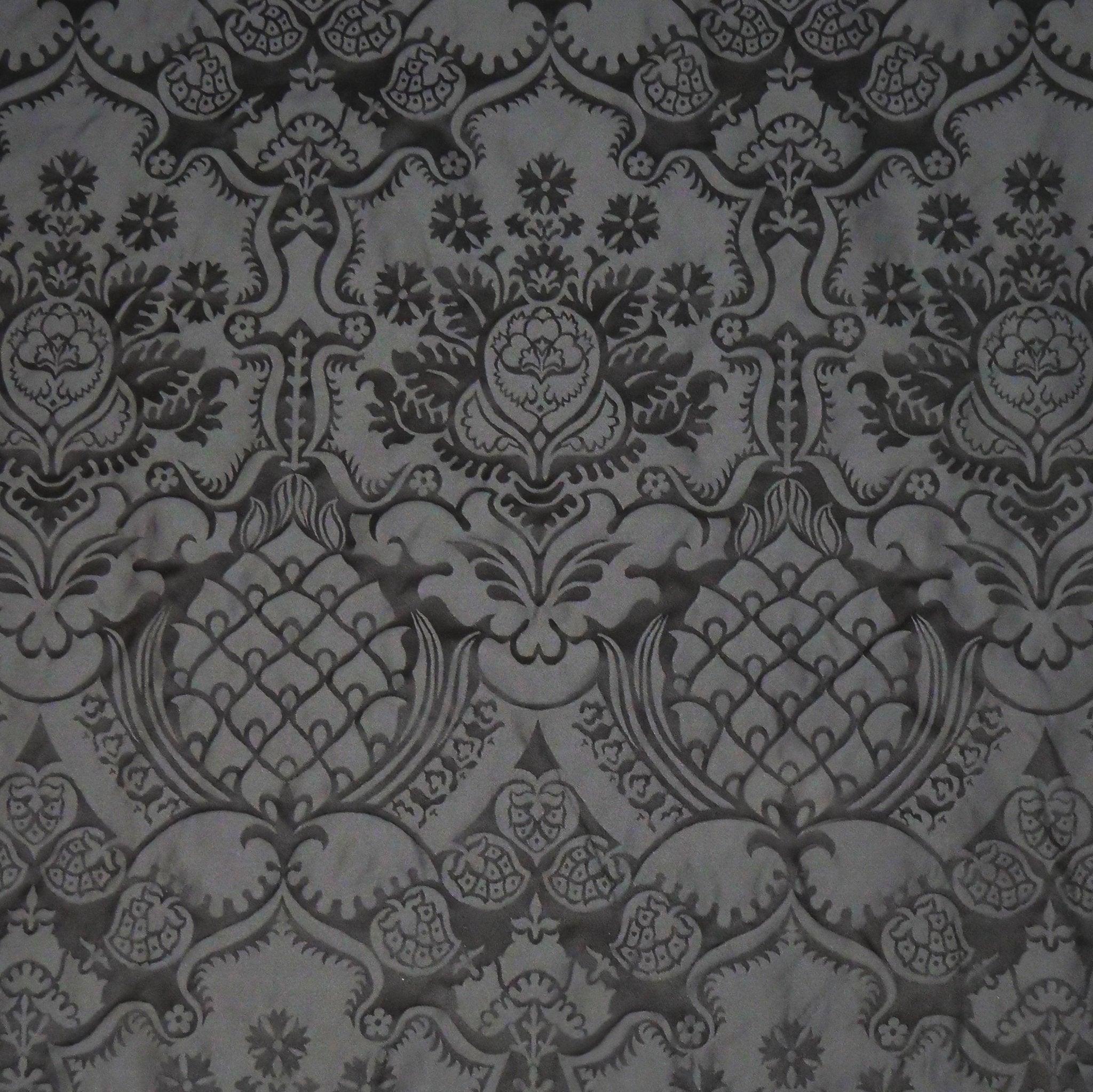 Comper Cathedral Silk Damask - Black - Watts & Co.