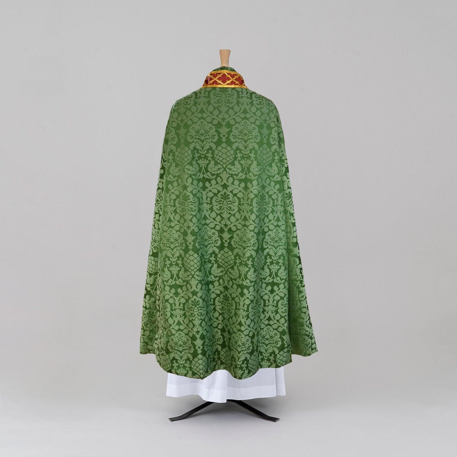 Conical Chasuble in Green 'Davenport' with Gothic Trellis Orphreys - Watts & Co.