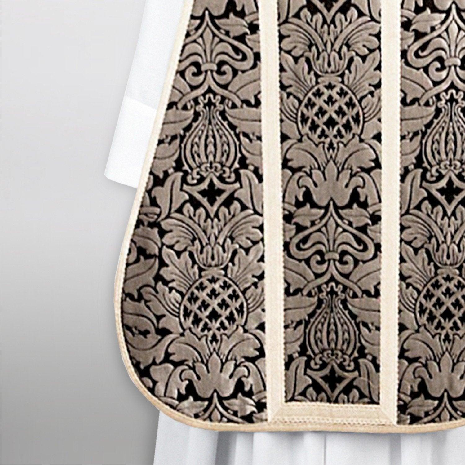 Continental Chasuble in Black/Silver 'Fairford' - Watts & Co.