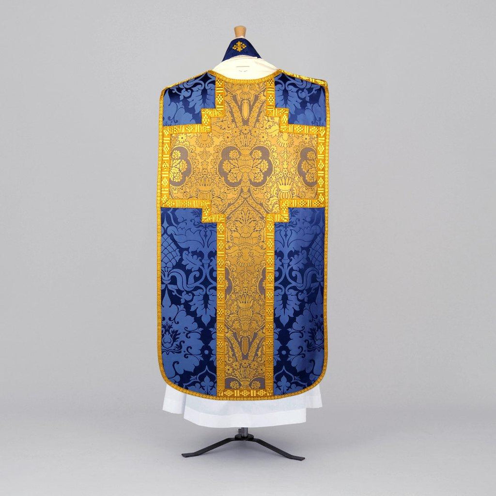 Continental Chasuble in Blue 'Bellini' with Sapphire 'Crevelli' Orphreys - Watts & Co.