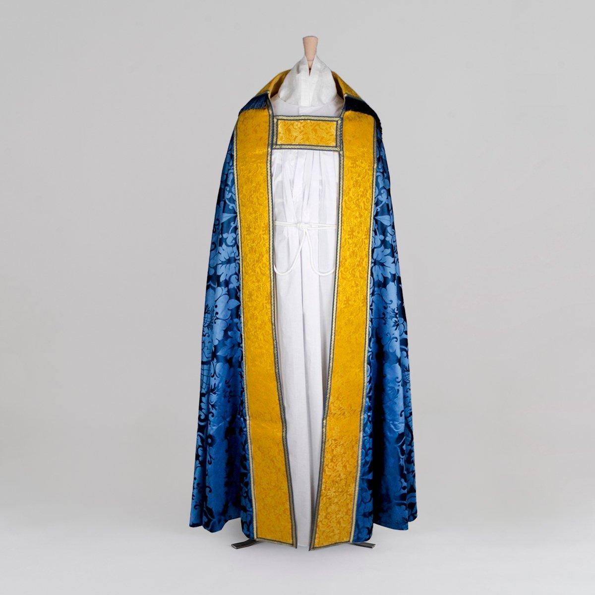 Embroidered Cathedral Cope in Blue Bellini - Watts & Co.