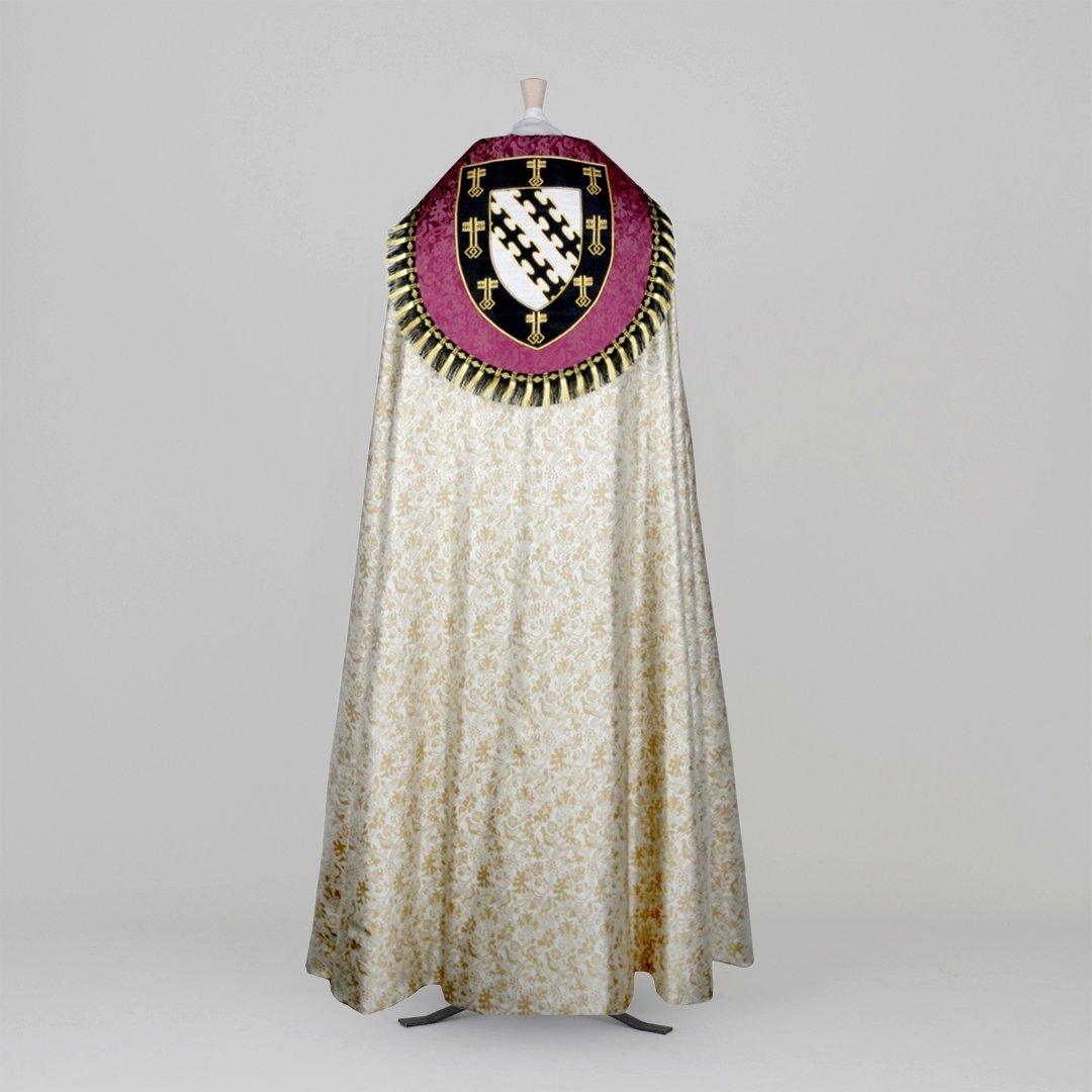 Embroidered Cathedral Cope in Oyster Hilliard - Watts & Co.