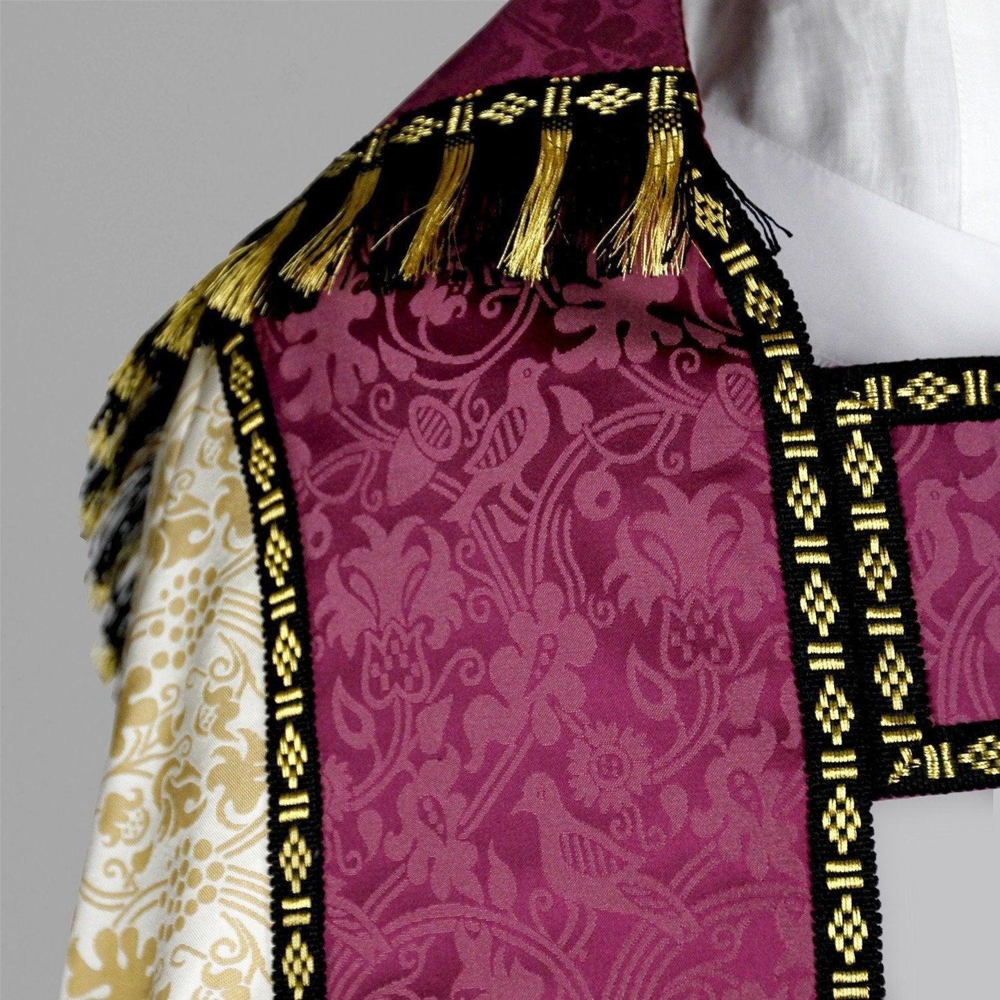 Embroidered Cathedral Cope in Oyster Hilliard - Watts & Co.