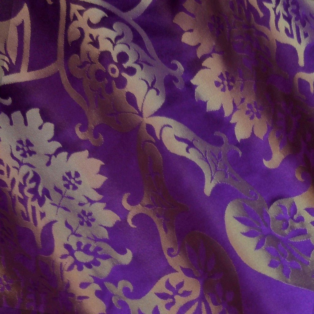 Embroidered Cathedral Cope in Royal Purple/Gilt Gothic with Cream/Gold Holbein Orphreys - Watts & Co. (international)