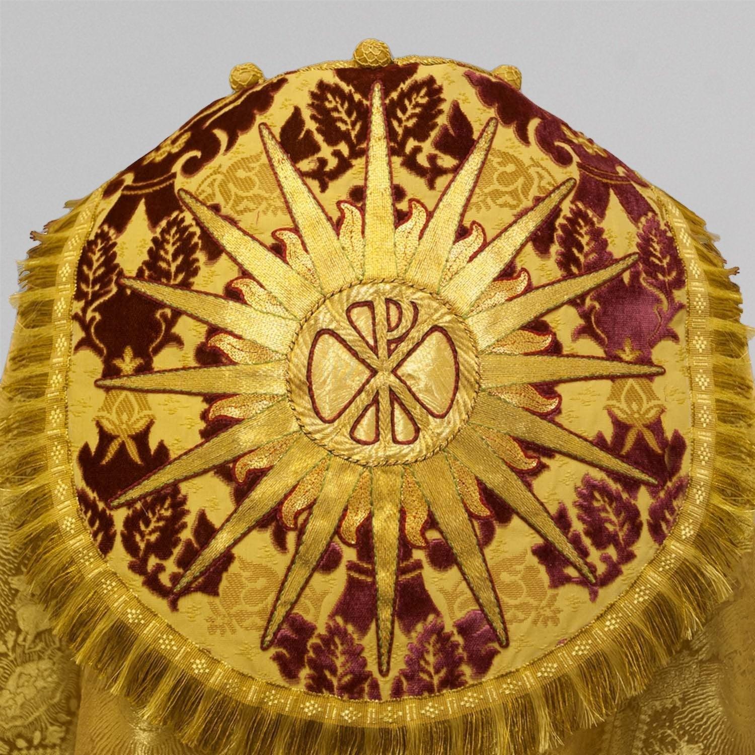 Embroidered Cathedral Cope in Stag, Cloth of Gold - Watts & Co.