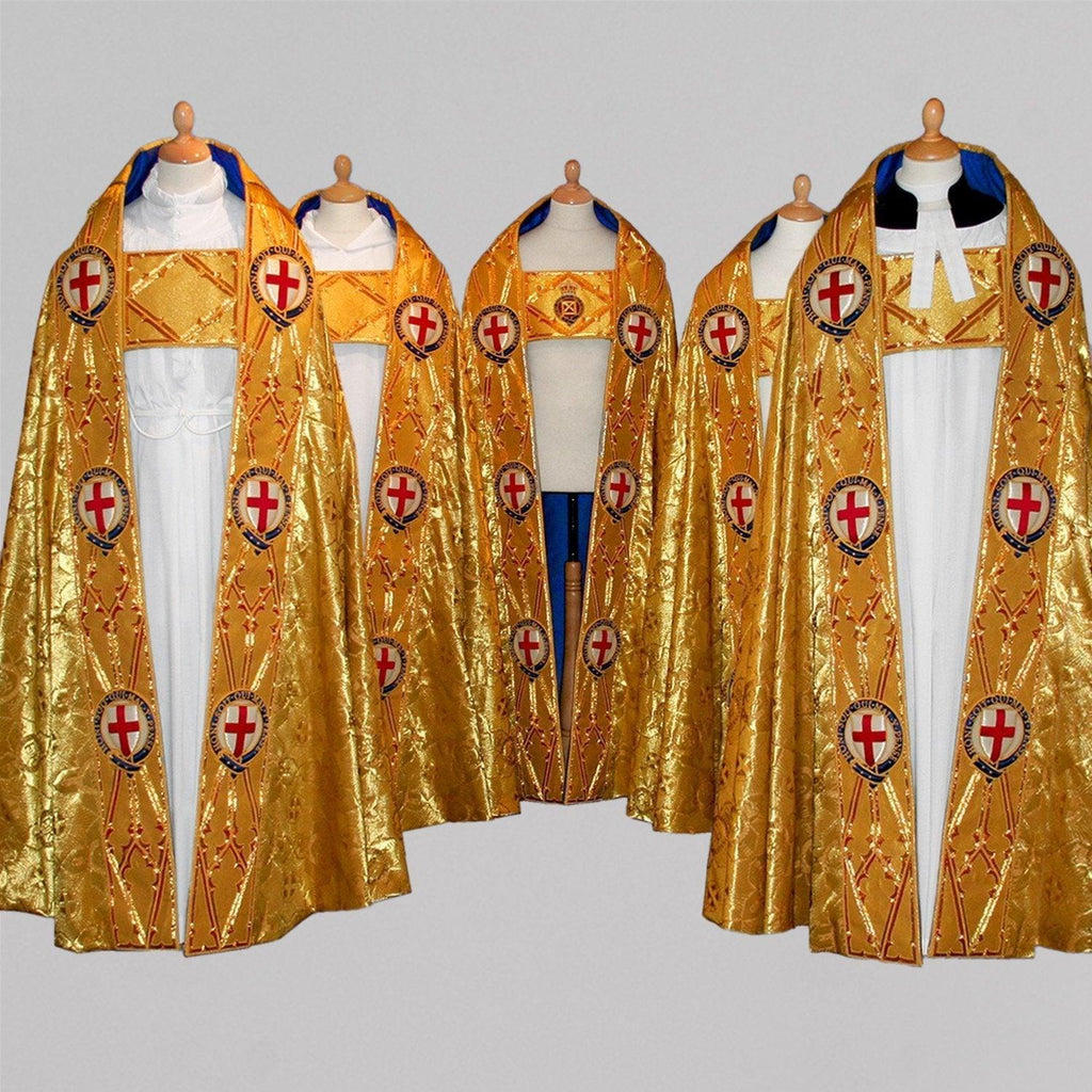 Embroidered Cathedral Cope in Windsor Cloth of Gold - Watts & Co.