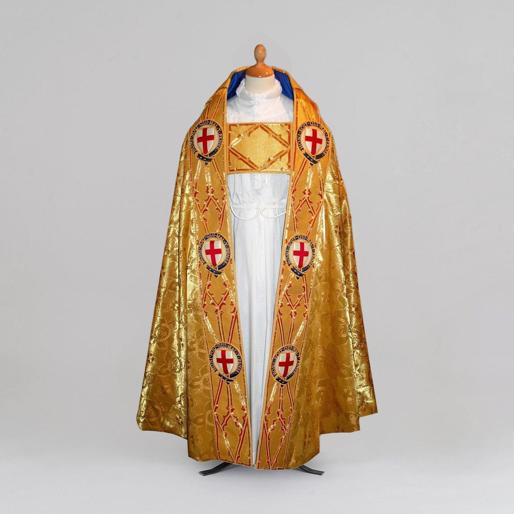 Embroidered Cathedral Cope in Windsor Cloth of Gold - Watts & Co.