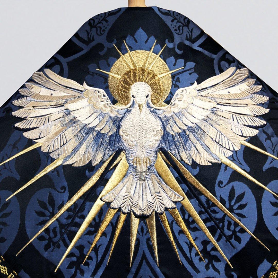 Embroidered Dove Cope in Red Pentecost Brocade - Watts & Co. (international)