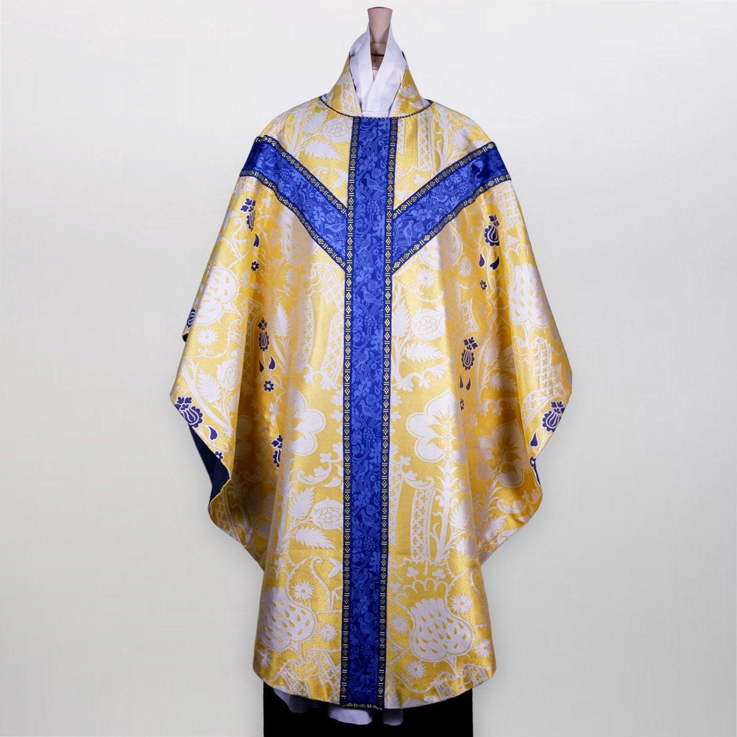 Embroidered Full Gothic Chasuble in Comper Strawberry - Watts & Co. (international)