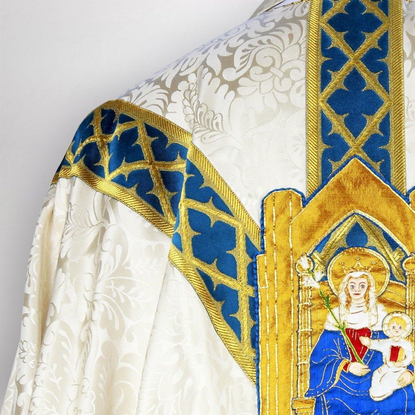 Embroidered Full Gothic Chasuble in Cream Holbein - Watts & Co. (international)