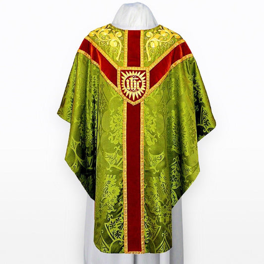 Embroidered Full Gothic Chasuble in Green Gothic - Watts & Co. (international)