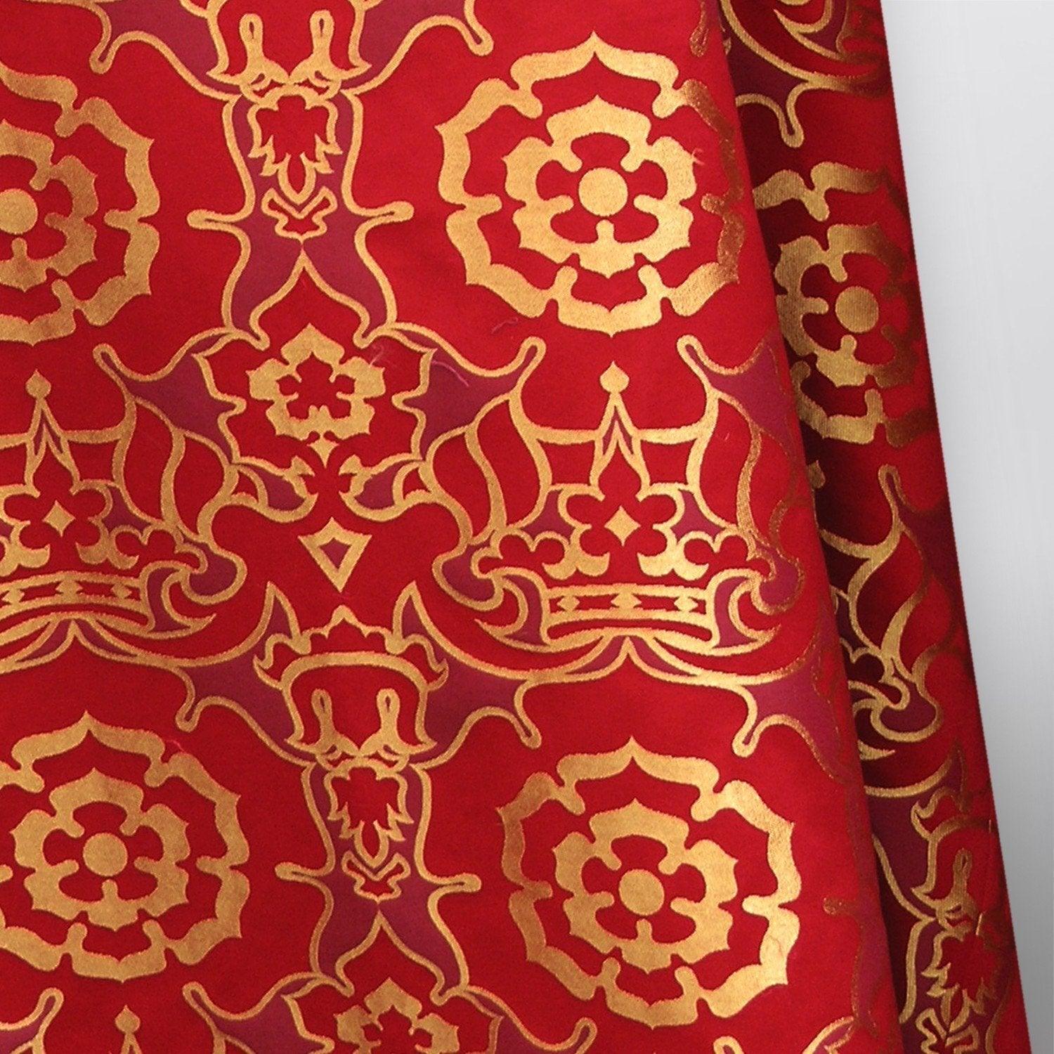 Embroidered Full Gothic Chasuble in Red & Gold Coronation - Watts & Co. (international)