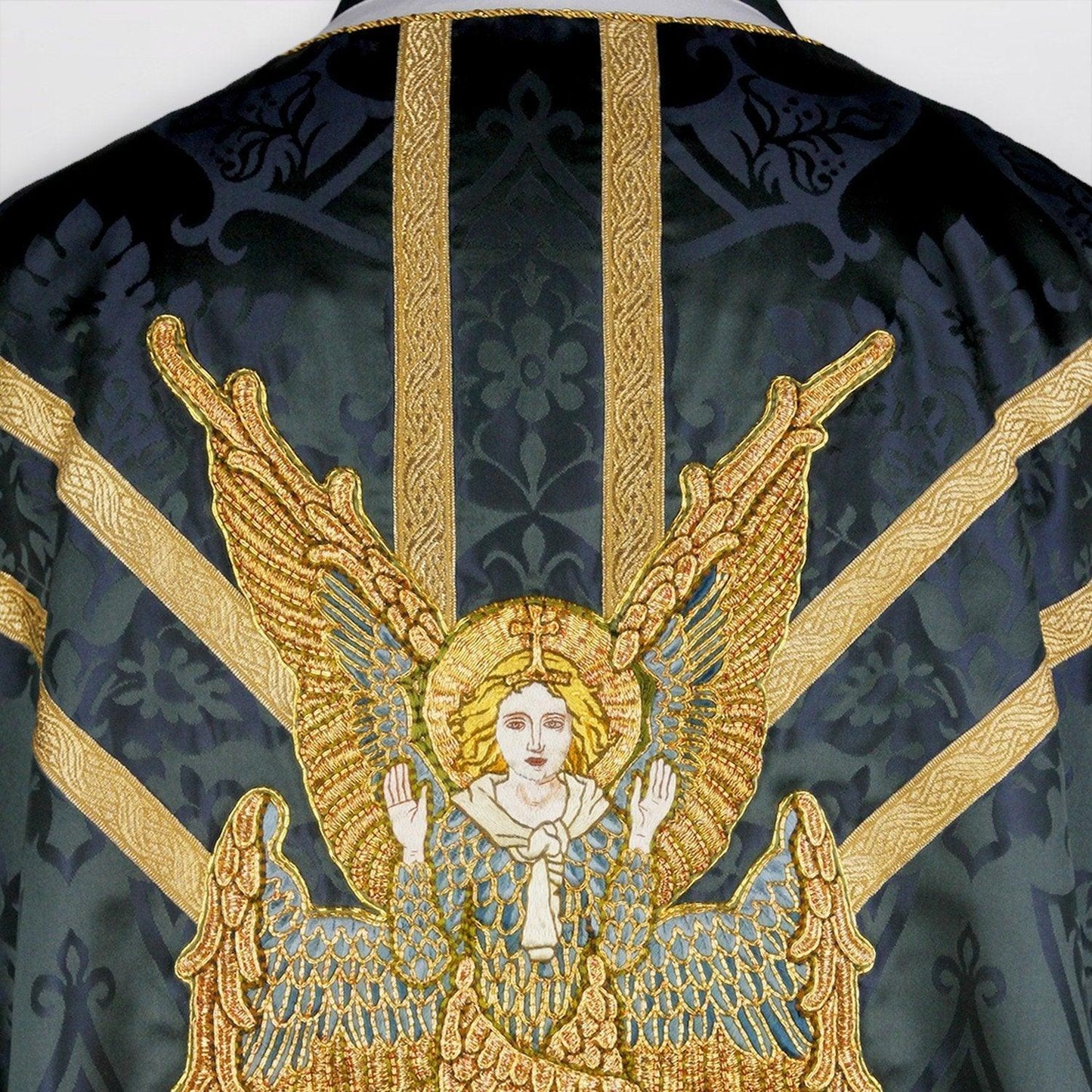 Embroidered Full Gothic Chasuble in Sarum Indigo Gothic - Watts & Co. (international)