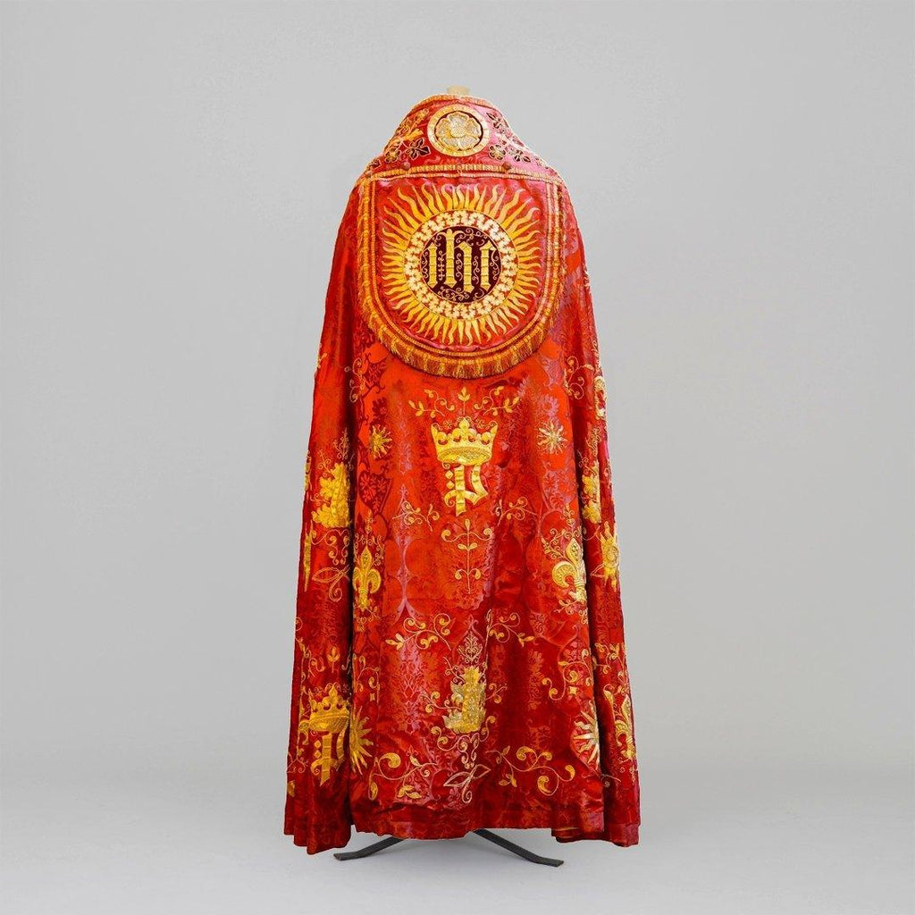 Embroidered Minster Cope in Sarum Red Gothic - Watts & Co.
