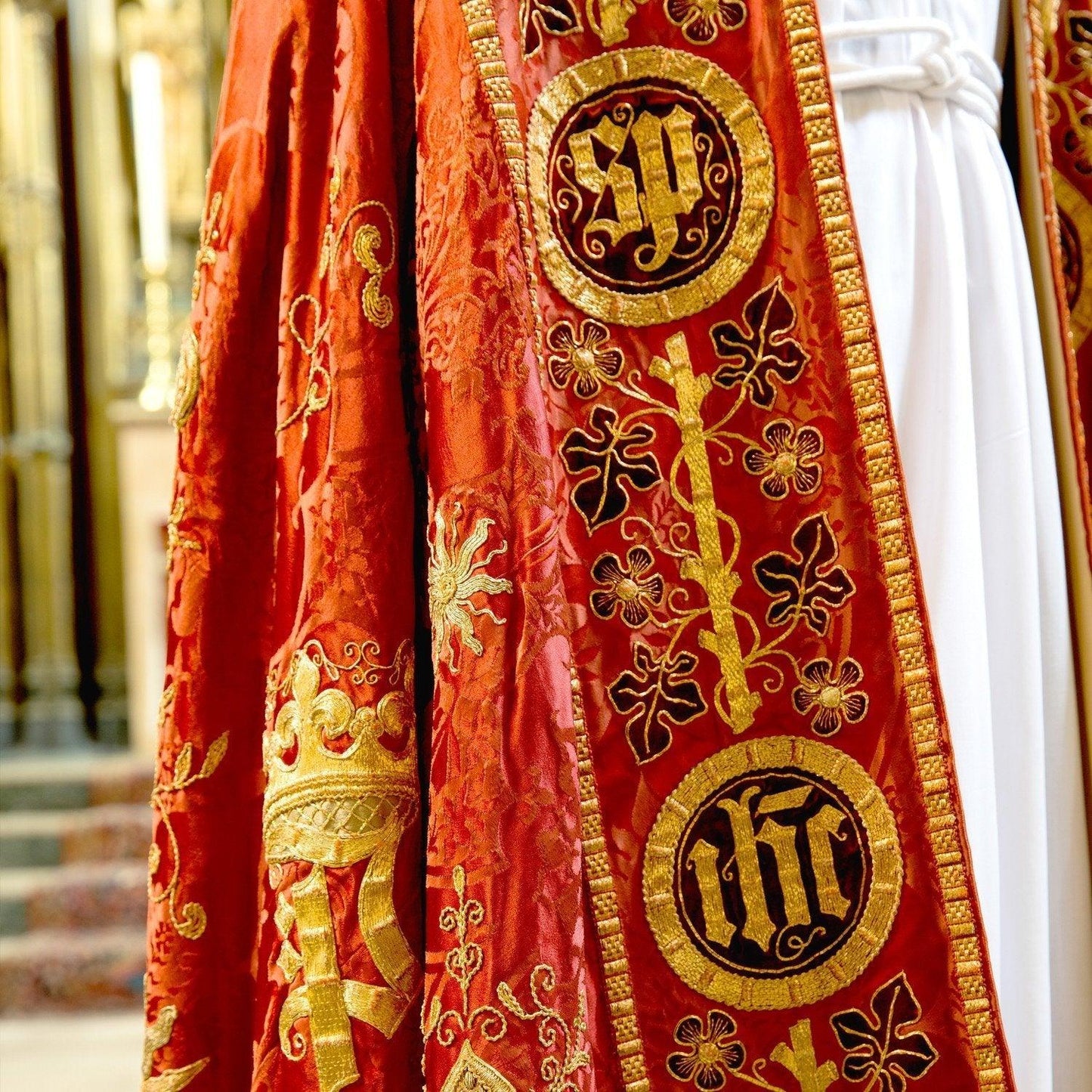 Embroidered Minster Cope in Sarum Red Gothic - Watts & Co. (international)