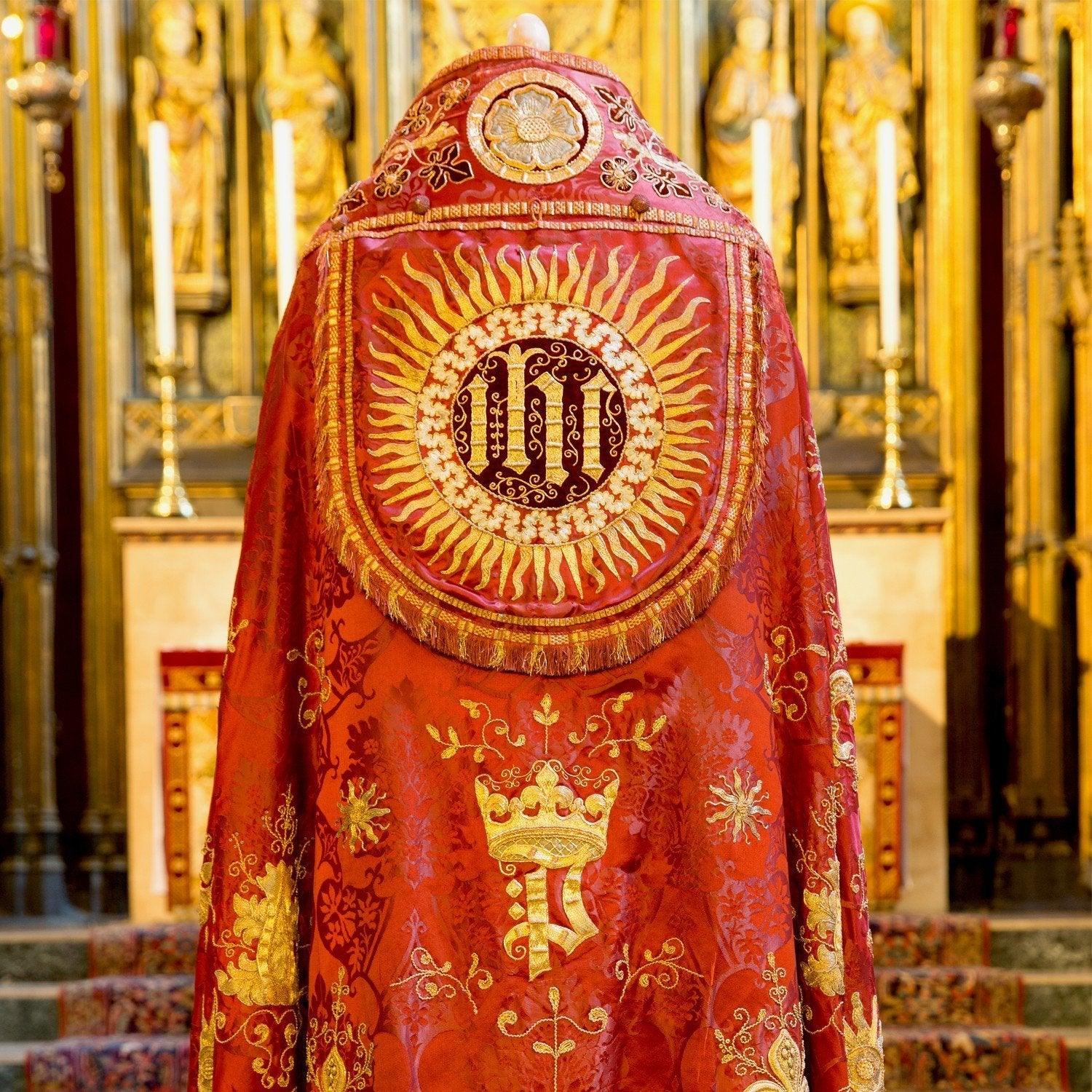 Embroidered Minster Cope in Sarum Red Gothic - Watts & Co. (international)
