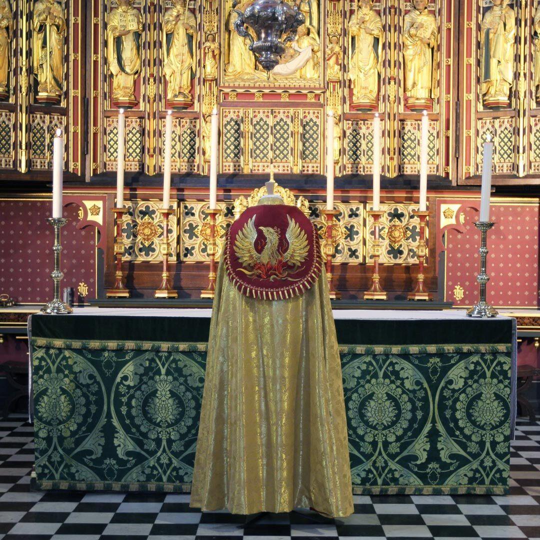 Embroidered Phoenix Cope in Stag, Cloth of Gold - Watts & Co. (international)