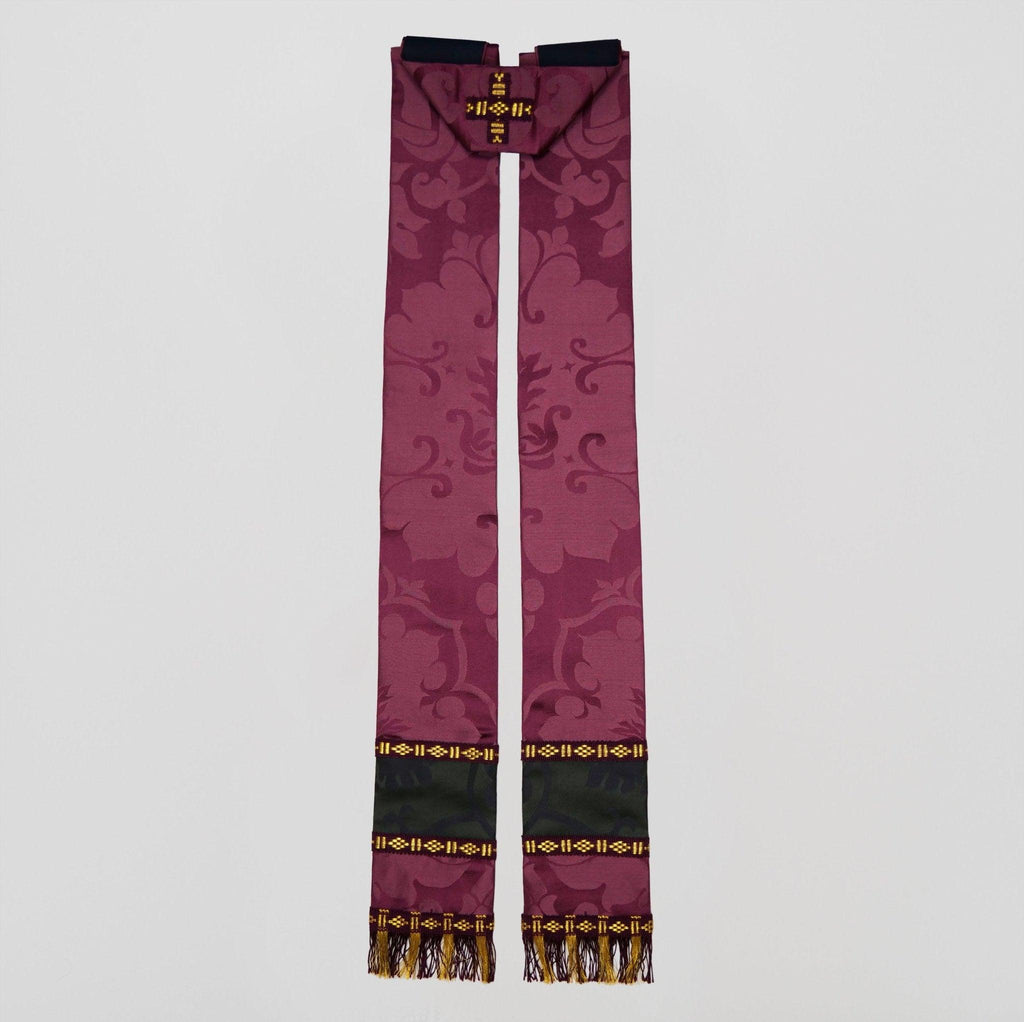 Embroidered Semi-Gothic Chasuble in Comper Purple 'Bellini' - Watts & Co.