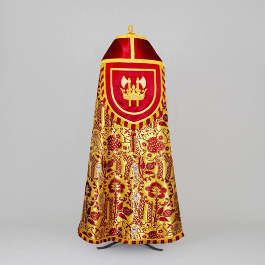 Embroidered Westminster Cope in Red/Gold/White Comper Strawberry - Watts & Co.