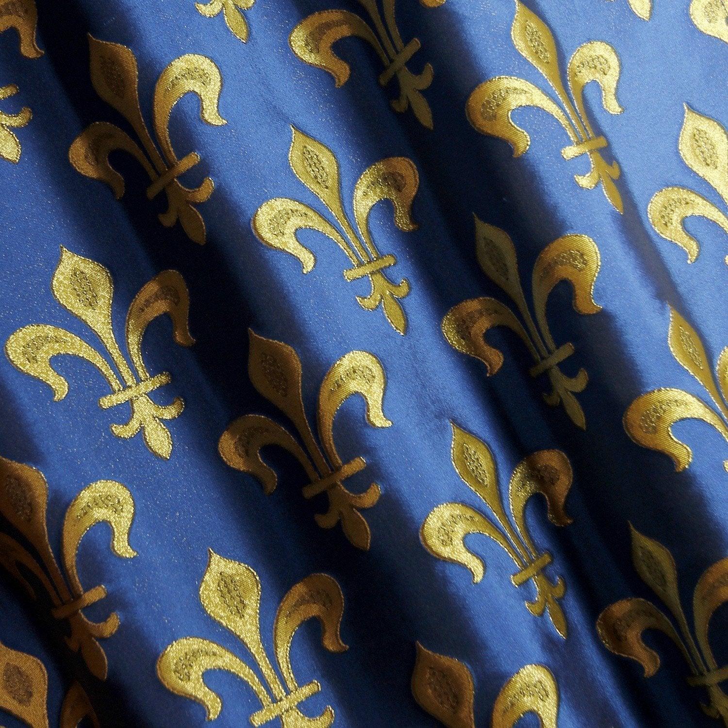 Fleur de Lys Brocade - Blue & Gold - Watts & Co. (international)