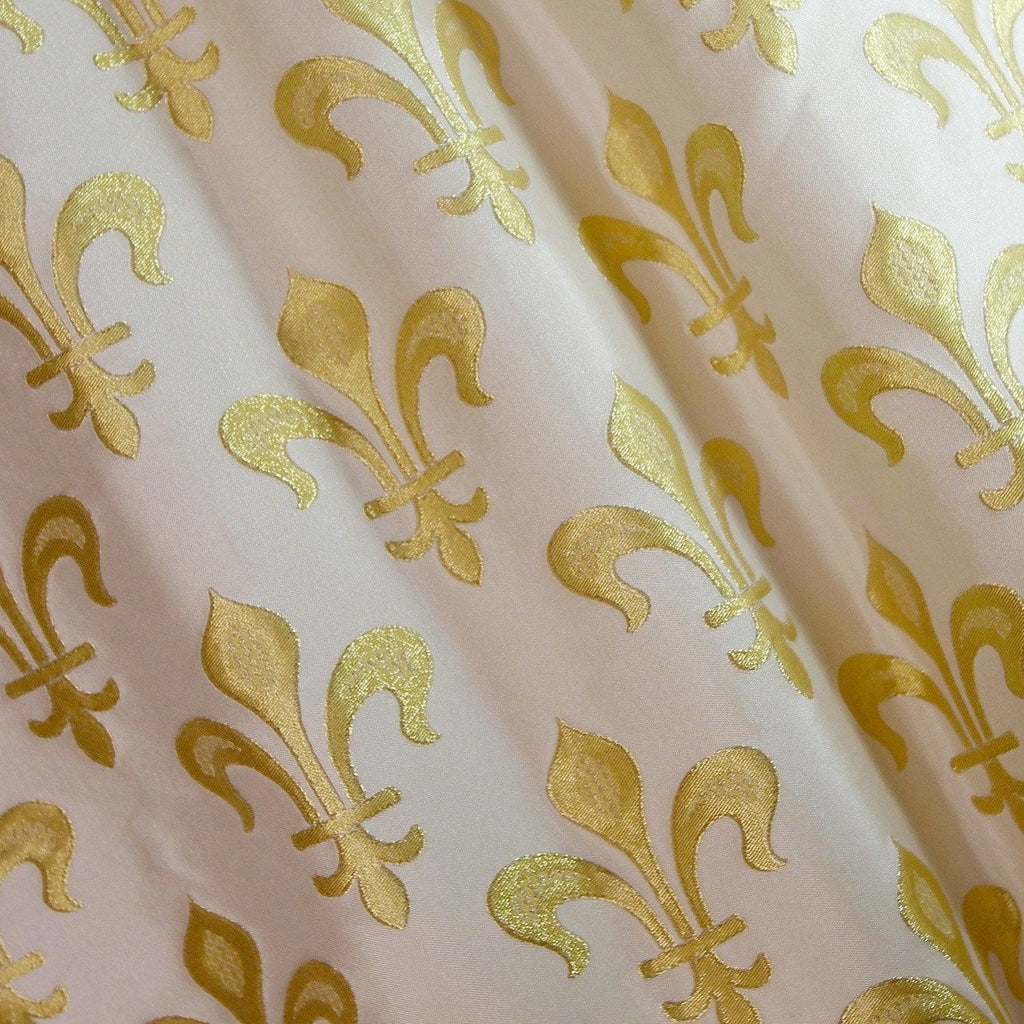 Fleur de Lys Brocade - White & Gold - Watts & Co. (international)