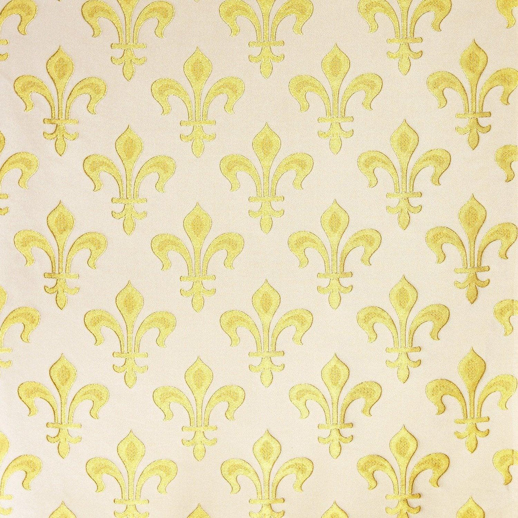 Fleur de Lys Brocade - White & Gold - Watts & Co. (international)
