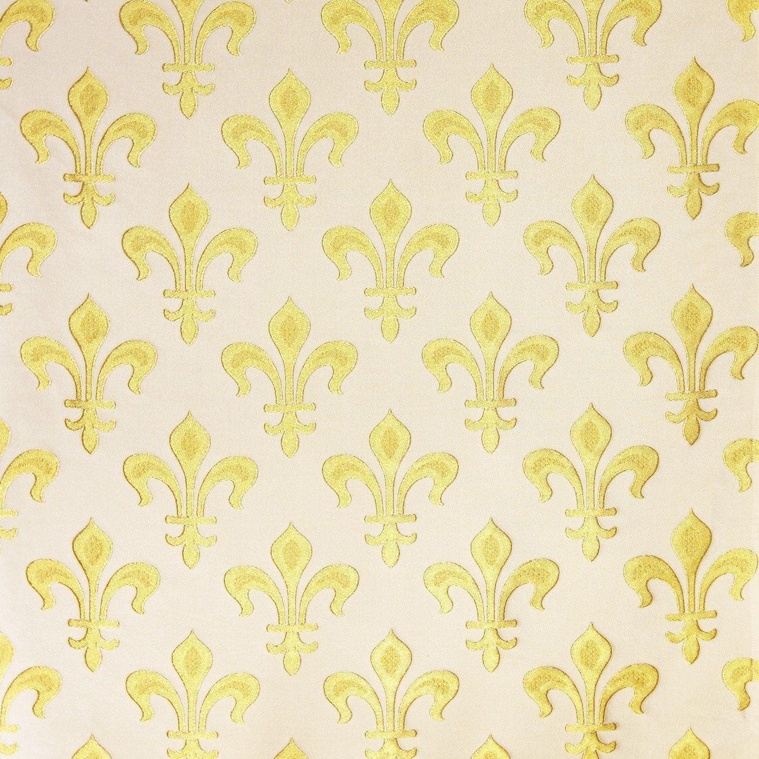 Fleur de Lys Brocade - White & Gold - Watts & Co. (international)