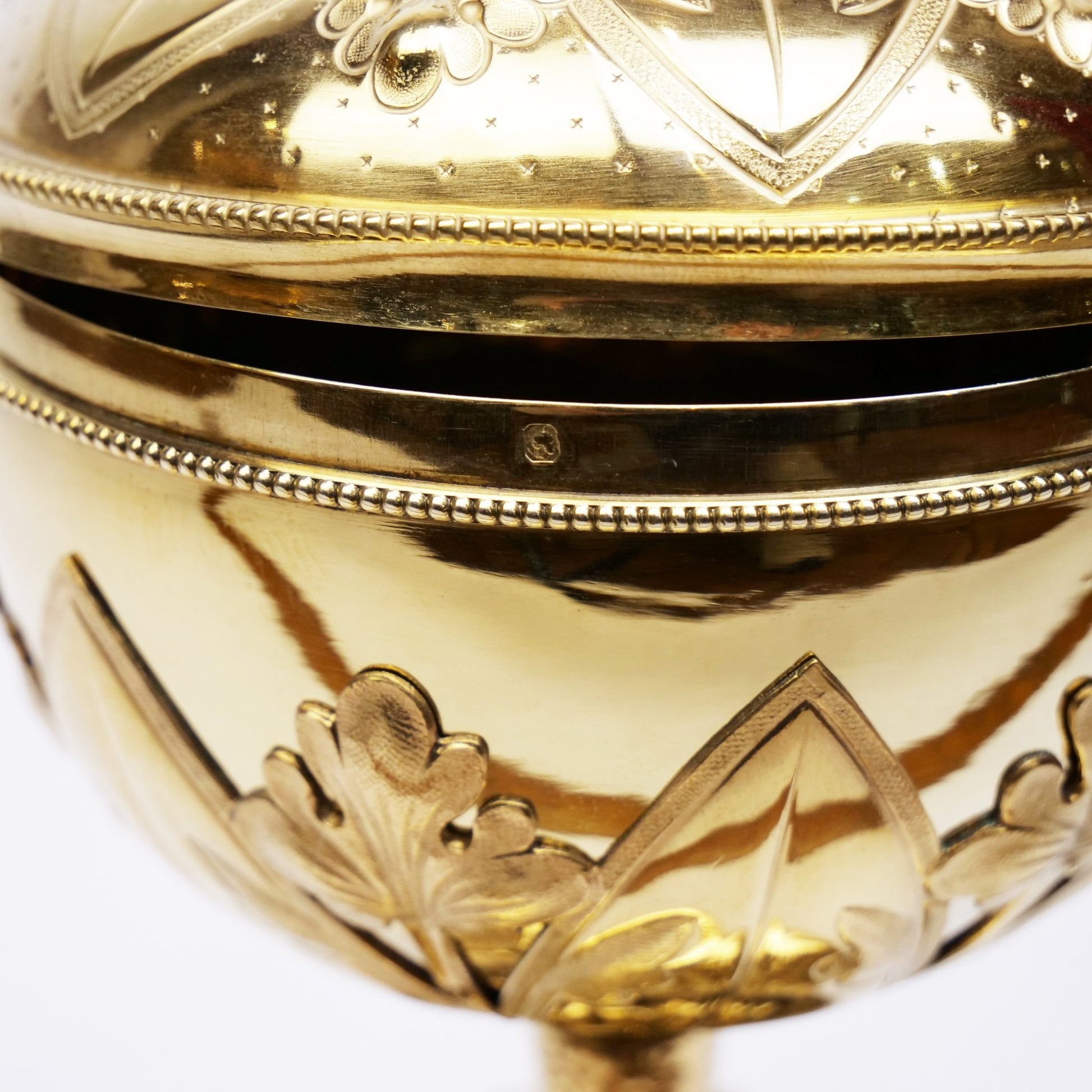 French 19th century ciborium in gilt silver and gilt metal with ...
