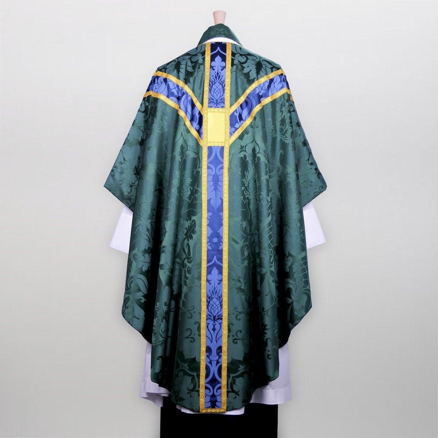 Full Gothic Chasuble in Green Bellini - Watts & Co. (international)