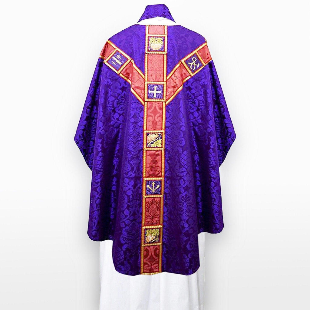 Full Gothic Chasuble in Purple Davenport - Watts & Co. (international)