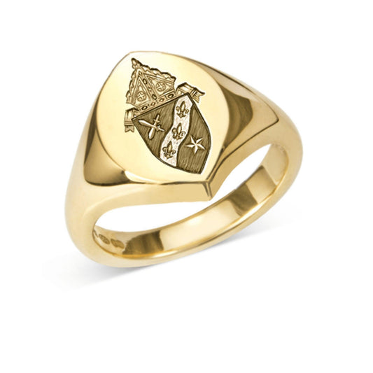 Gold Custom Engraved Bishop Ring - Watts & Co.