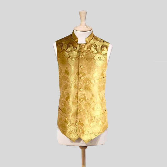 Gold silk Waistcoat - Watts & Co. (International)