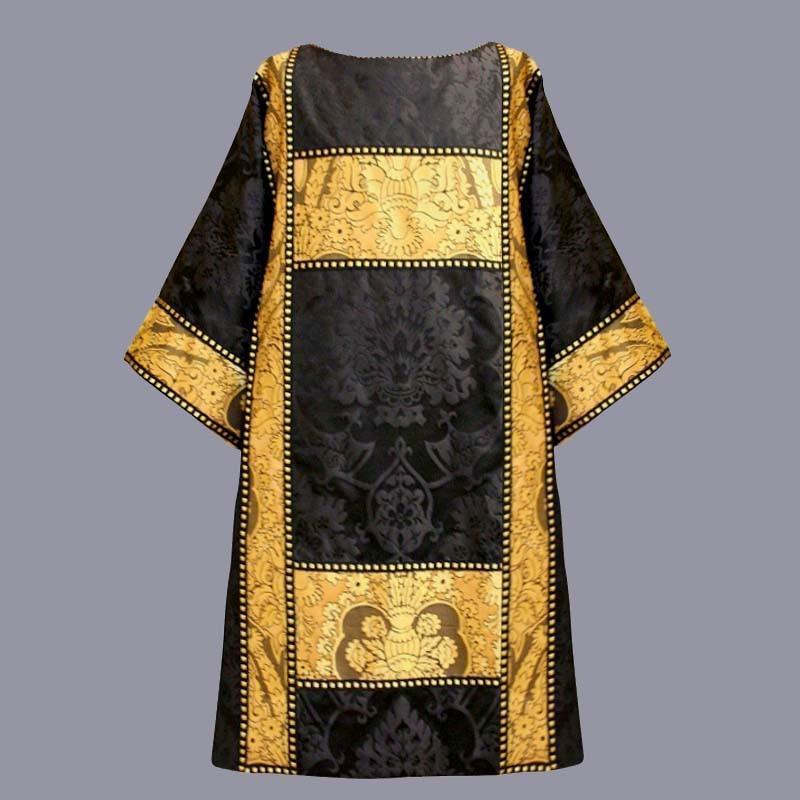 Gothic Dalmatic in Black Gothic with Jet Crevelli Orphreys - Watts & Co. (international)