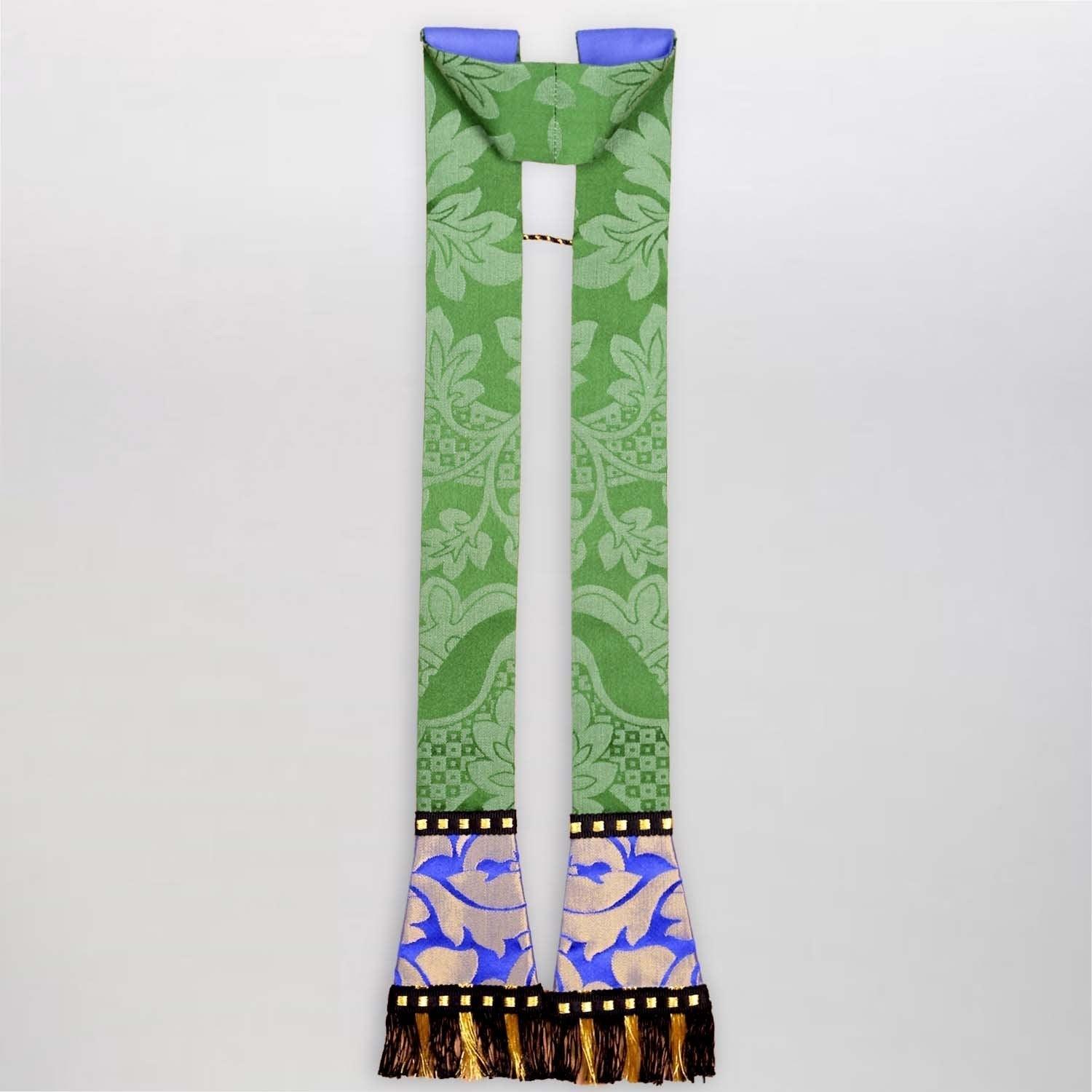 Gothic Dalmatic in Green St Margaret with Blue/Gold Fairford Orphreys - Watts & Co. (international)