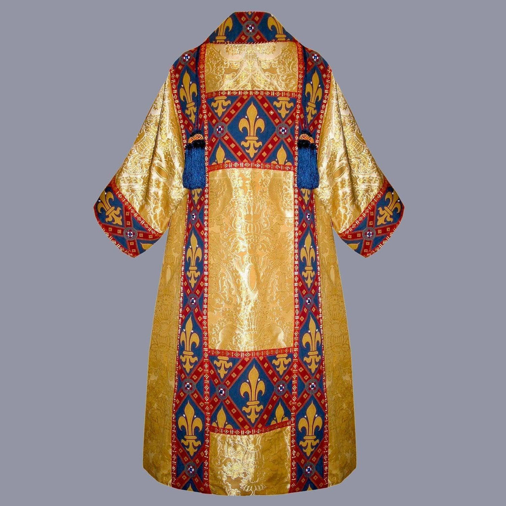 Gothic Dalmatic in Perle Crevelli with Pugin Style Fleur de Lys Orphreys - Watts & Co. (international)