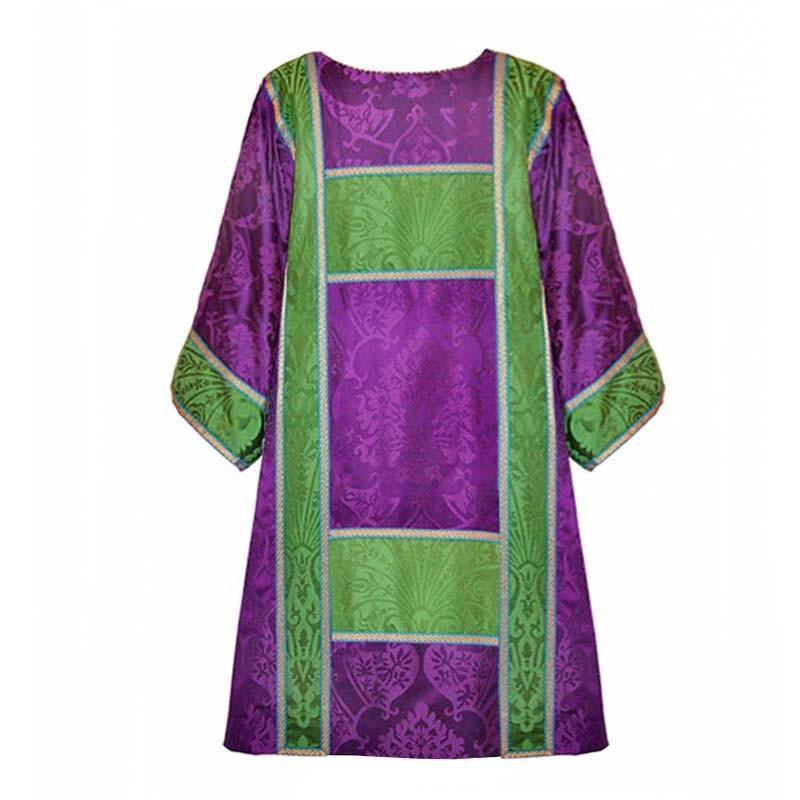 Gothic Dalmatic in Royal Purple Gothic with Green St Nicolas Orphreys - Watts & Co. (international)