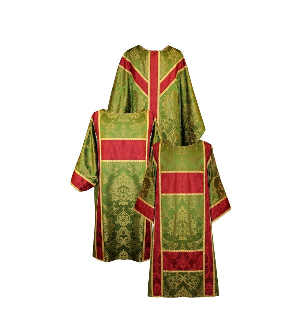 Gothic High Mass Set - Green/Gold Gothic silk damask - Watts & Co. (international)