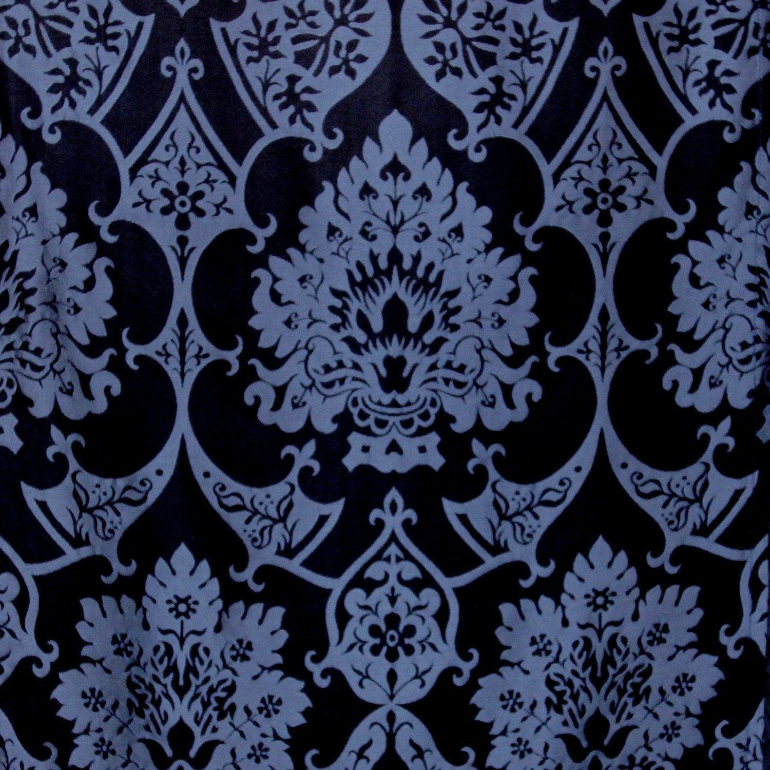 Gothic Seamless Blue Silk Fabric